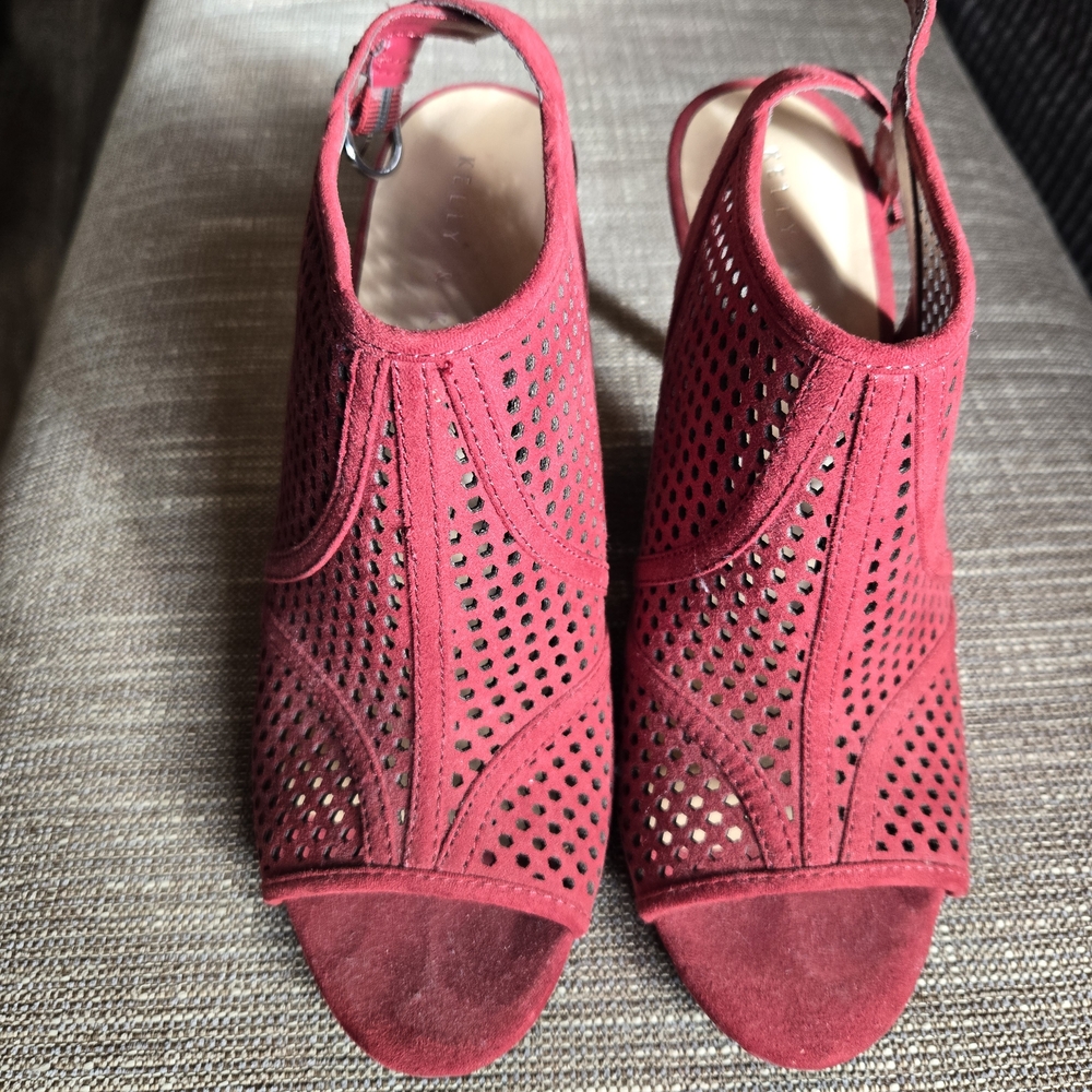 Kelly & Katie Red Peep-Toe Heels